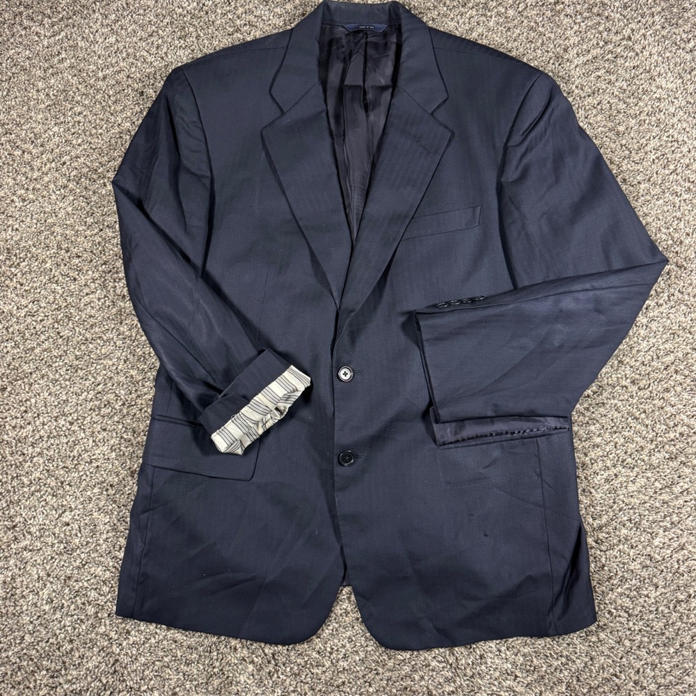 Brooks Brothers Loro Piana 40S Super 120s Navy Herringbone Blazer Sport Coat